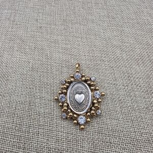 Elegant Virgin Saints And Angels Gold and Silver Heart Pendant
